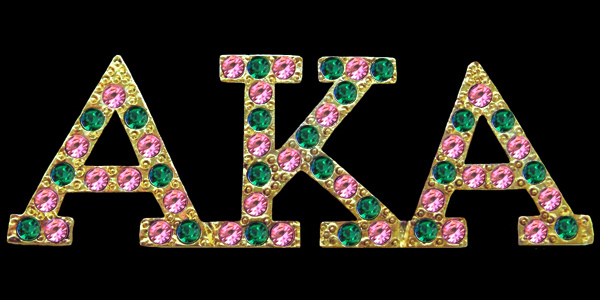 AKA Crystal Letters Pin  Green/Pink - FO